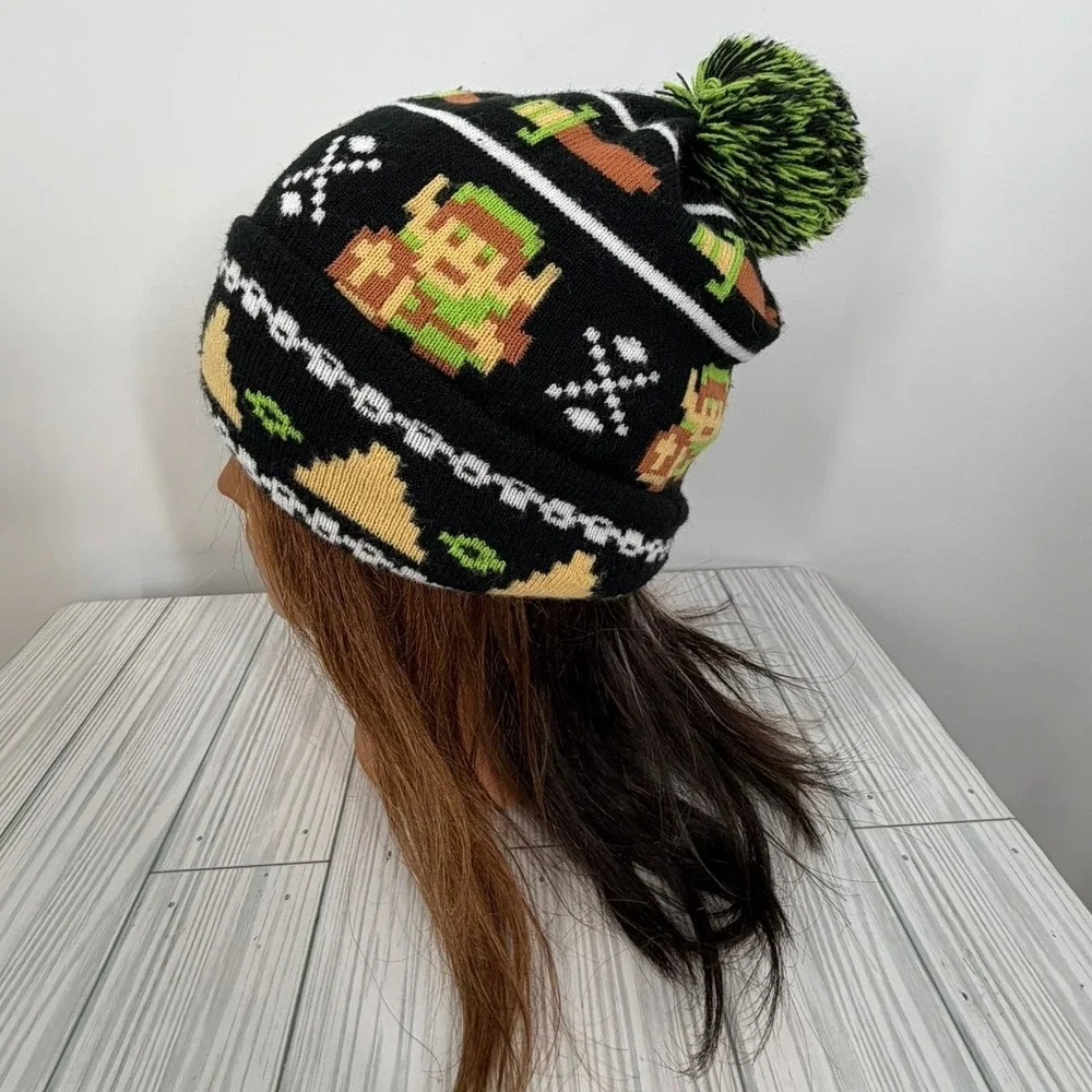Legend of Zelda 8-Bit Fairisle Cuff Pom Beanie